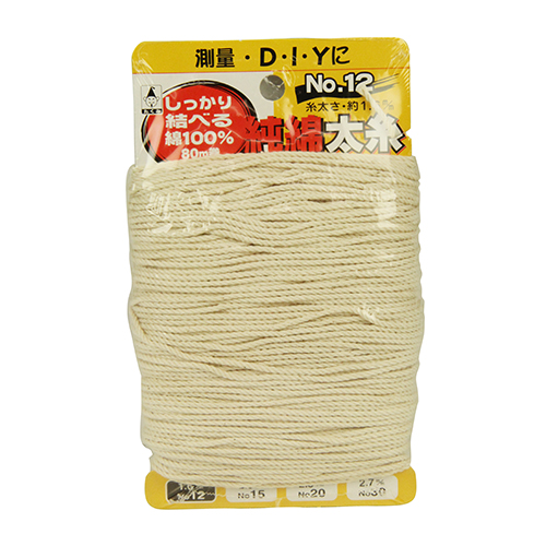 たくみ・純綿水糸80m 1．6mm・NO.3012－大工道具・墨つけ