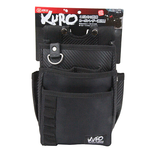 SK11・黒 腰袋3段・SKC2-4BK－収納用品・藤原産業腰袋
