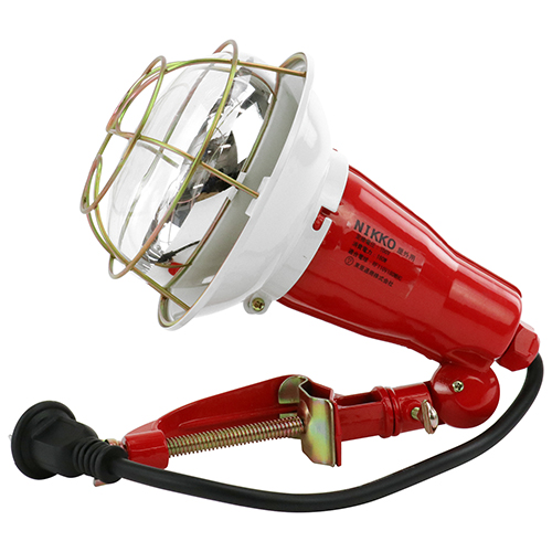 ニッコー・白熱球投光器 200W・120－電動工具・作業・警告