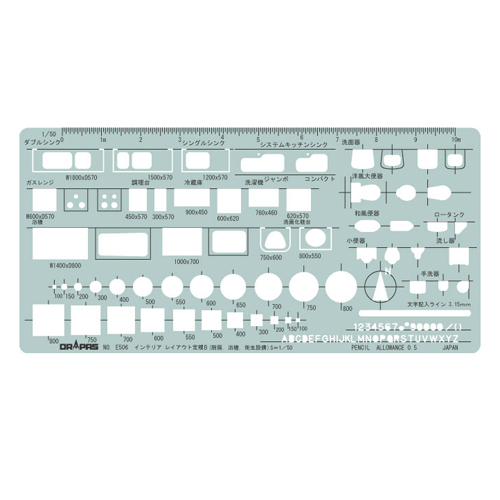 (未使用･未開封品)　ドラパス テンプレート E503 陶器定規 1:50 1:100 31503 sdt40b8 テンプレート 陶器定規1:50・1:100 No.31-E503