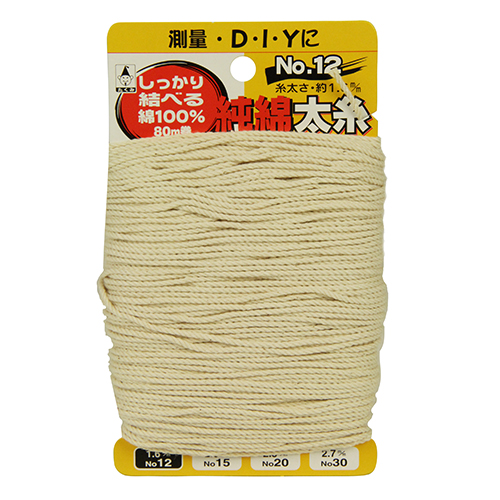 たくみ・純綿水糸80m 1．6mm・NO.3012－大工道具・墨つけ