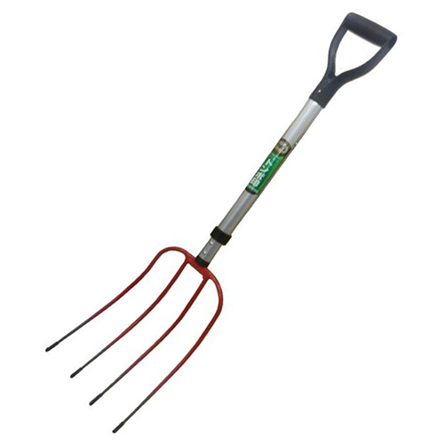 トンボ・アルミ柄伸縮ホーク・4ﾎﾝﾂﾒ－園芸道具・土農具・フォーク