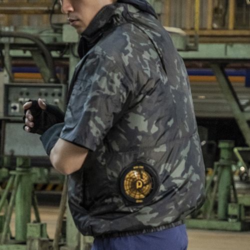 DiVaiZ・チタンカモフラ半袖ブルゾン・0026AZ-114-L－ワーク