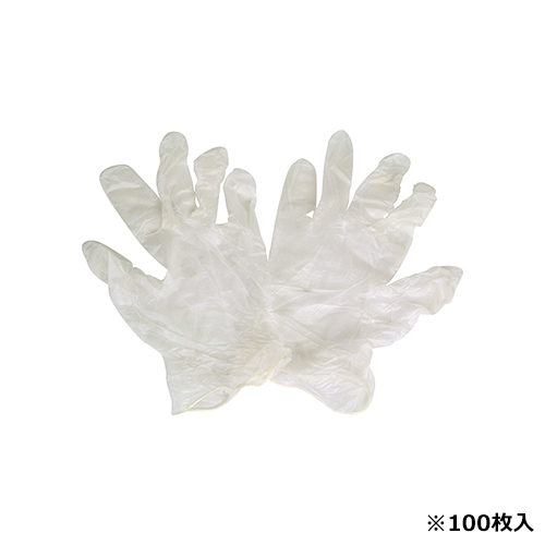 クインワーキング・ビニール手袋 100枚・S－園芸用品・保護具・補助