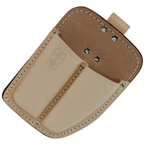 千吉・鋏＆鋸サック 2丁型入・NO.8E－園芸用品・収納・収納庫・皮