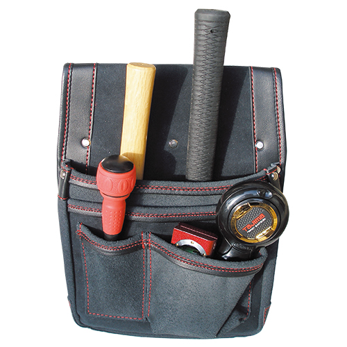 SK11・マチ付革製釘袋BL・SMK-1M－収納用品・藤原産業腰袋