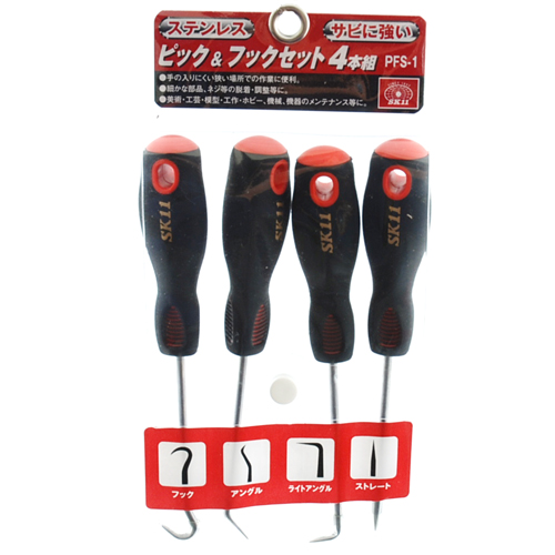 SK11・ピック＆フックセット4本組・PFS-1－作業工具・ドライバー