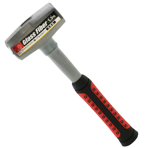 SK11・ファイバーグラス柄石頭槌・1.3KG－大工道具・金槌・石頭槌