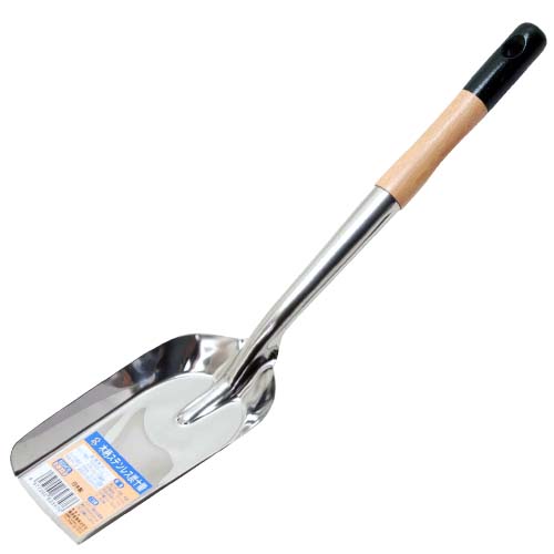 千吉・木柄ステンレス炭十能・CJ-5－園芸道具・清掃具・十能：DIY