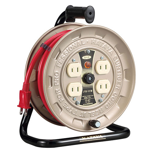 ハタヤ・コードリール 15A×10m・JT3-101－電動工具・電工ドラム