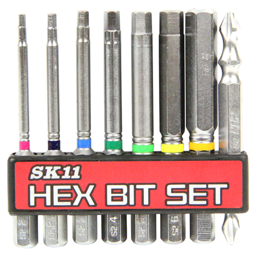 SK11・六角ビットセット8本組・BS-20N 8ﾎﾝｸﾐ－先端工具・ドリル 
