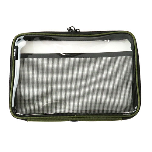 SK11・クリアポーチ カーキ M・M 180X260－収納用品・ツール