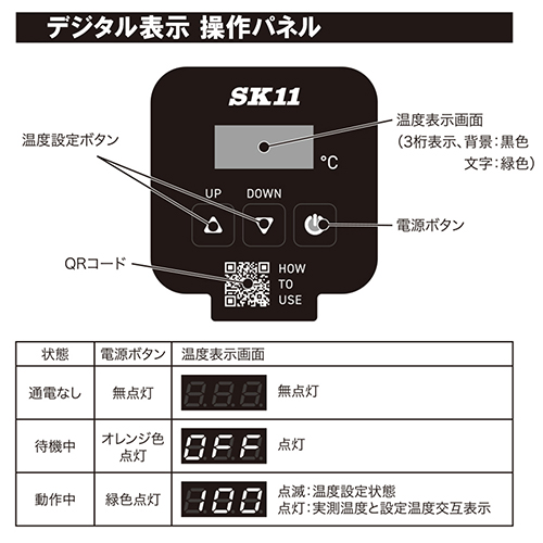 SK11・パネルコントロールヒーターS・PCH-900WCS－大工道具・左官 