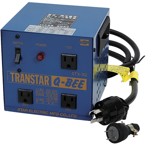 SUZUKID TRANSTAR Q-BEE 変圧器 3kVA スズキッド・トランスター Q－BEE・STX-3Q－電動工具・電工ドラム