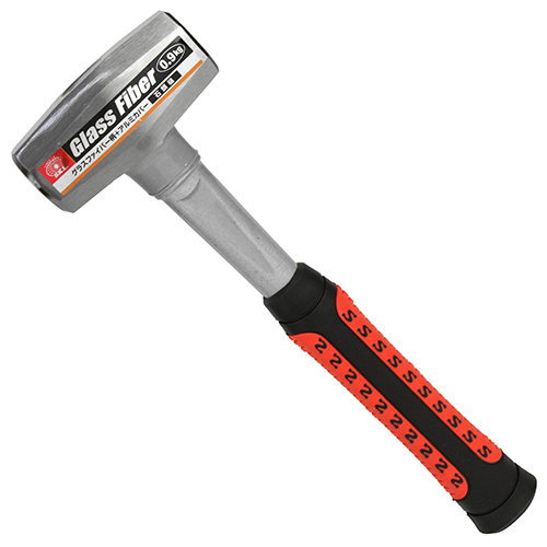 SK11・ファイバーグラス柄石頭槌・0.9KG－大工道具・金槌・石頭槌