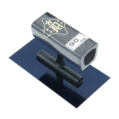 金長・角鏝 油焼 0．5黒塗角柄・90MM ﾘﾍﾞｯﾄﾚｽ－大工道具・左官鏝・角