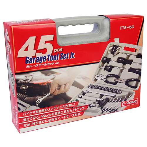 (未使用･未開封品)E-Value ガレージツールセット Jr. バイク・自動車メンテナンス用 45点組 ETS-45G E－Value・ガレージツールセットJr．・ETS-45G－作業工具