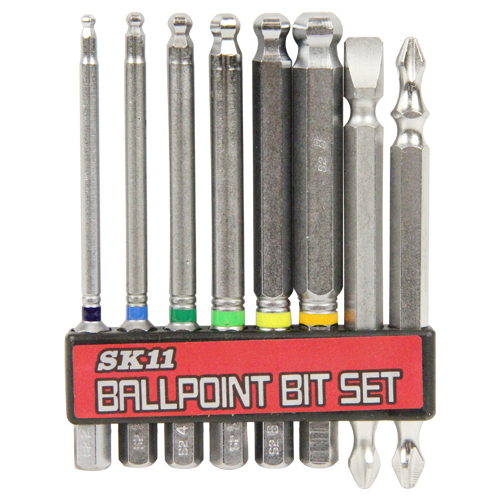 SK11・六角ボールPビットセット・BS-21N 8ﾎﾝｸﾐ－先端工具・ドリル